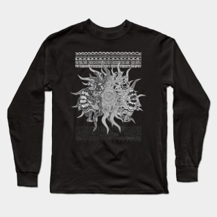 Native American Kokopelli Musicans - Sun Border 4 Long Sleeve T-Shirt